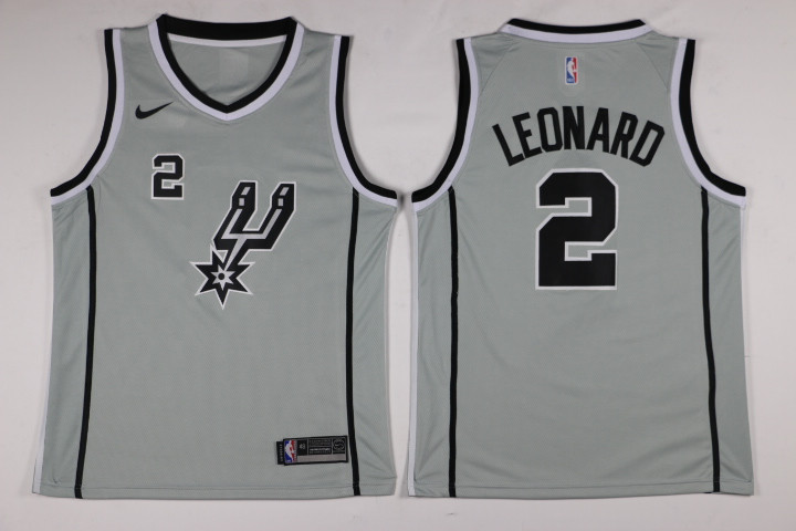 Men San Antonio Spurs 2 Leonard Grey Game Nike NBA Jerseys